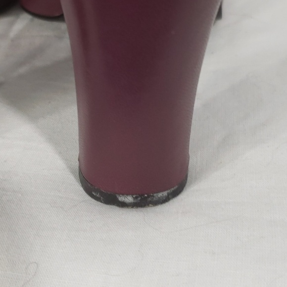 Nine West Burgundy Peep Toe Sling Back Heels 9M - Picture 6 of 8